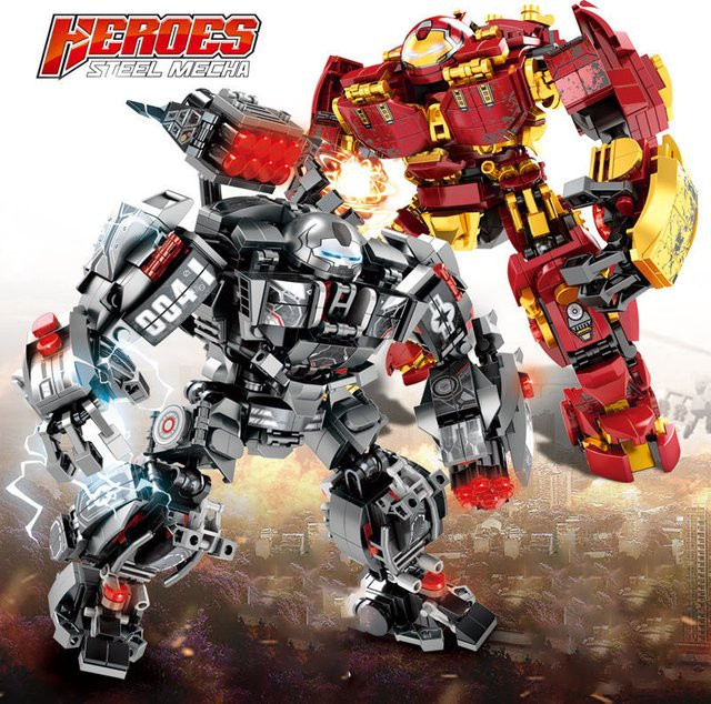 Fondjoy Marvel Iron Man Superhelden Bausteine-Set mit 600 Teilen als DIY Roboter-Modell und Actionfigur aus Kunststoff - Bild 1