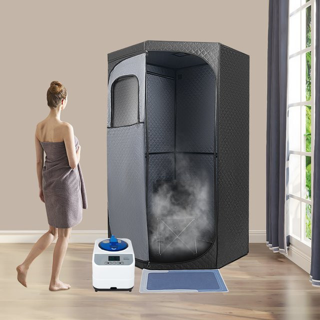 Bymaocar Tragbare Dampfsauna für dein Heim-Spa mit klappbarem Stuhl, 220V, Fernbedienung und 9 einstellbaren Heizstufen, B/T/H: 180 x 90 x 90 cm - Bild 1