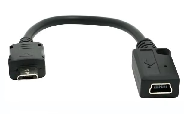 BSN Mini-USB auf Micro-USB-B Adapter Konverter in Schwarz für Daten und Laden - Bild 3