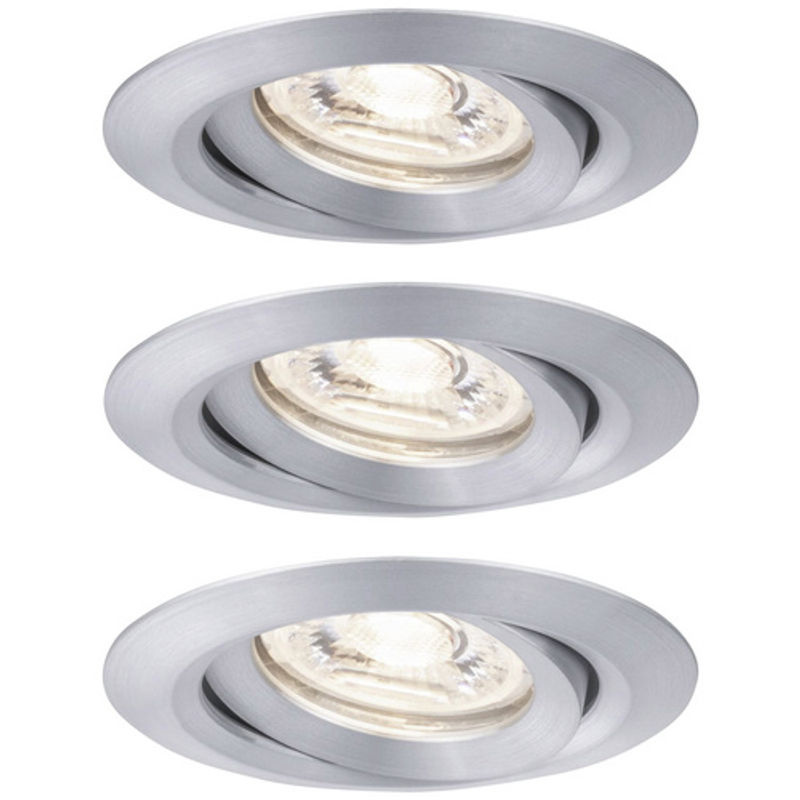 Paulmann Nova mini Coin LED-Einbauleuchte 3er Set, silberfarben, warmweiß, schwenkbar, IP23 - Bild 2