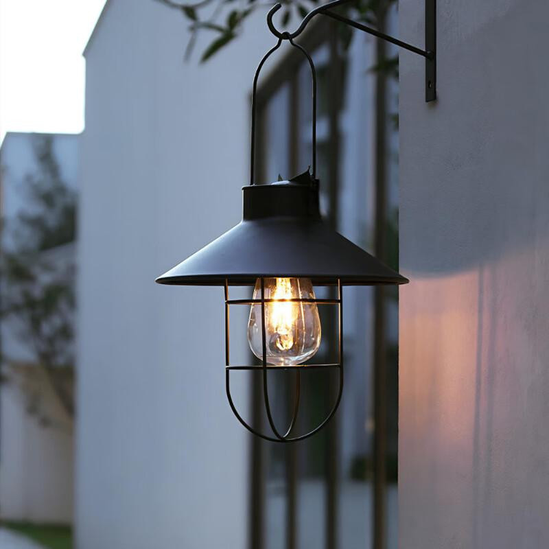 Solar Retro Garten Hängelampe aus Metall mit warmweißem LED-Licht - Bild 2