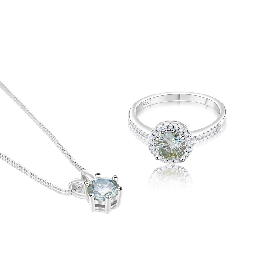 BIJOX STORY Ring-Anhänger-Set, 925 Silber, Moissanit, Damen - Bild 2
