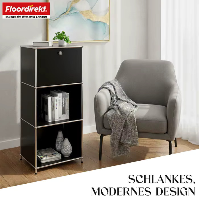 Floordirekt Metallregal Concept Epure MK-107, 4-stöckiges Aufbewahrungsregal in Weiß, B/T/H: 50 x 40 x 121 cm - Bild 5