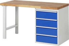 Rau Werkbank 7509A1 mit 4 Schubladen, Multicolor, B/T/H: 150 x 90 x 89 cm - Bild 1