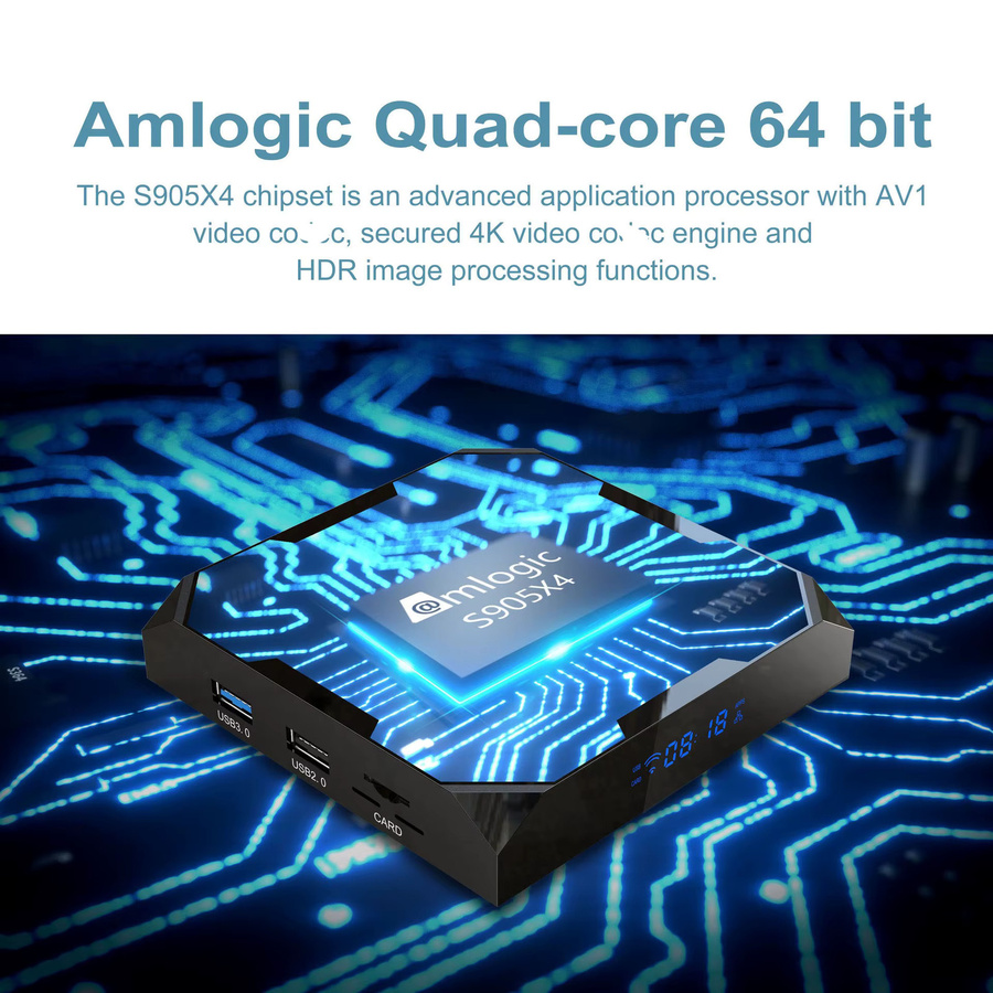 X96Max Plus Ultra Android 11 TV Box mit Amlogic S905X4 Prozessor, 8K Unterstützung, WLAN und Bluetooth, Farbe: Schwarz - Bild 3