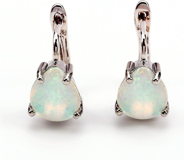 YIRAN Jewelry Ohrringe, 950 Platin, Blau und Weiß, Zirkonia, Kristall, Damen - Bild 1