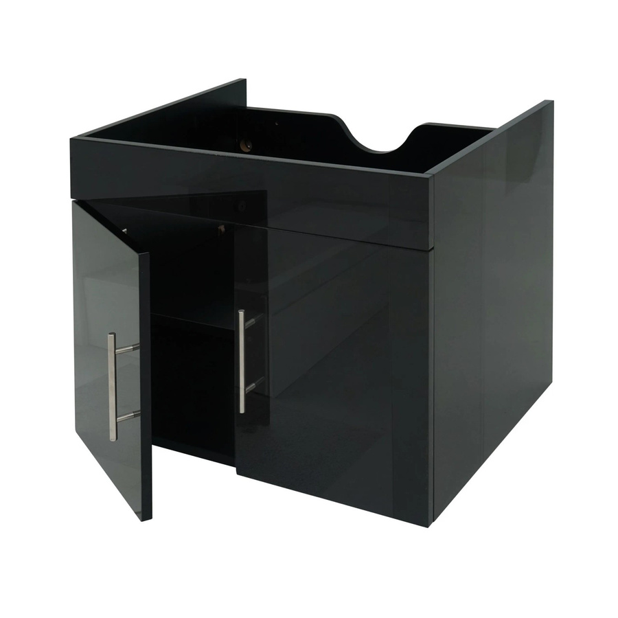 MCW Waschbeckenunterschrank D16 Badmöbel Hochglanz Schwarz B: 60 cm, H: 48 cm, T: 46 cm - Bild 2