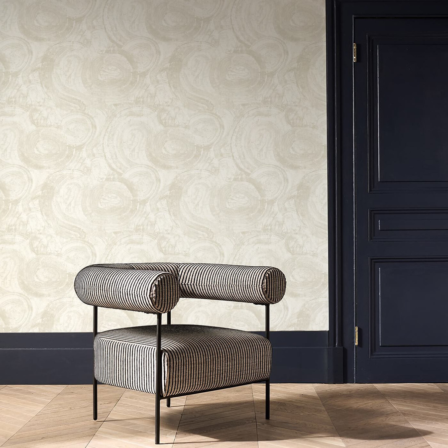 Clarke & Clarke Tapete Hatoum in Ivory mit abstraktem Design in Beige und Gold (Non-Woven) - Bild 1