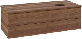 V&B Antao Waschtischunterschrank mit Frontstruktur und LED-Beleuchtung, Farbe Walnut, B/T/H: 120 x 36 x 50 cm - Bild 1