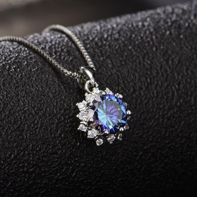POMOiii Halskette, Herz Pfeil Blaue Blume, Damen - Bild 1