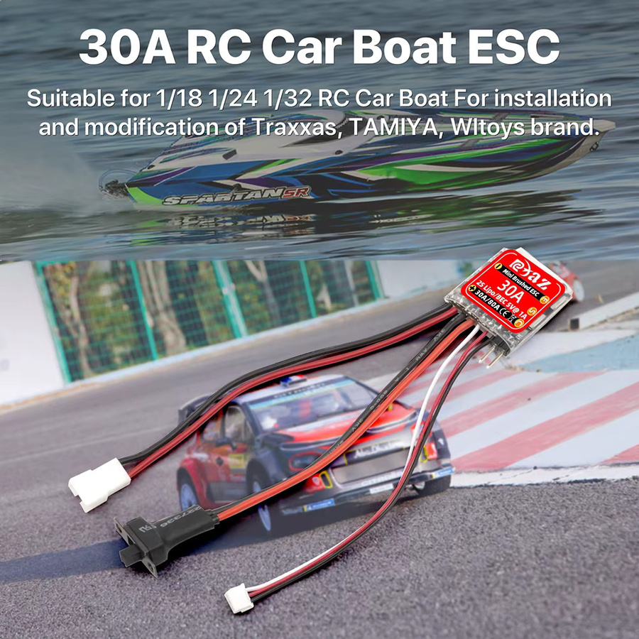 9IMOD RC Brushed ESC 30A Bidirektional mit Drag Brake Schalter, Geschwindigkeitsregler - Bild 2