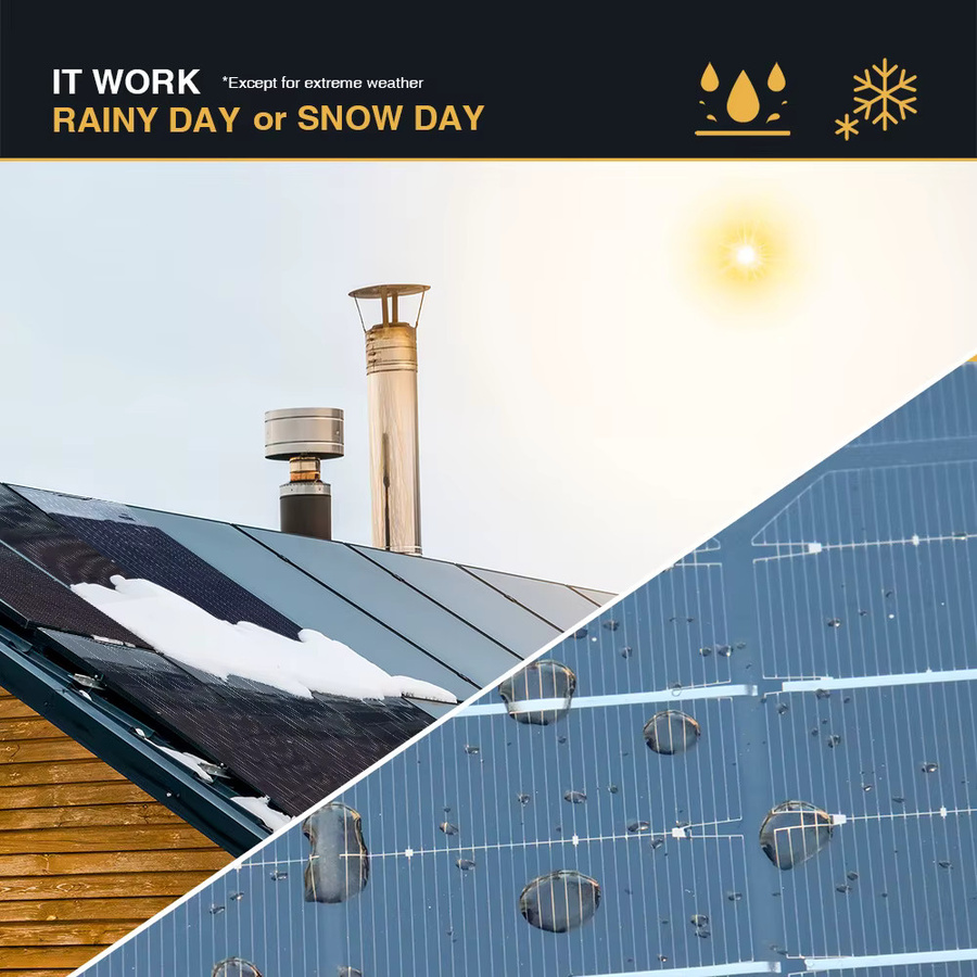 xinpuguang Solarpanel-Starter-Kit 200W mit 2 Stück 100W Monokristallinen Modulen und 20A Laderegler 12V in Schwarz für Wohnmobile, Boote und Camping - Bild 4