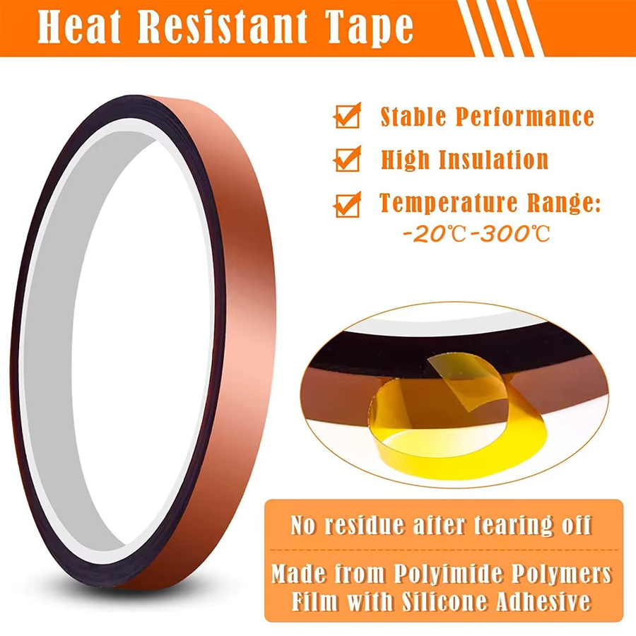 3M Kapton Polyimid Klebeband Gold hitzebeständig zum Maskieren beim Löten, Breite: 5,0 mm, Länge: 33,0 m - Bild 5