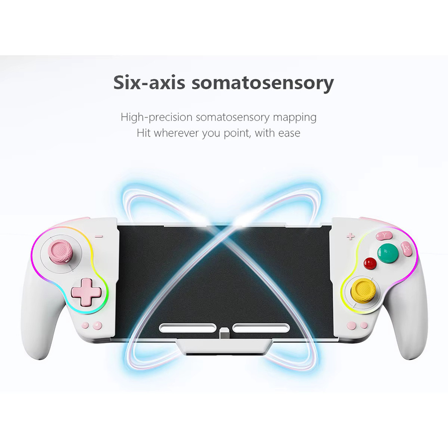 AyeBeau Wired USB Gamepad für Nintendo Switch & OLED, RGB-Beleuchtung, Hall-Effekt Joysticks, Farbe: Weiß - Bild 3