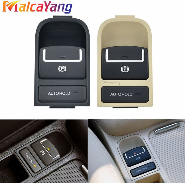 Malcayang Elektrischer Auto-Parkbremsen-Kontrollschalter Handbremsenknopf für VW Sharan, Tiguan und Seat Alhambra, Schwarz, 5N0927225A - Bild 1