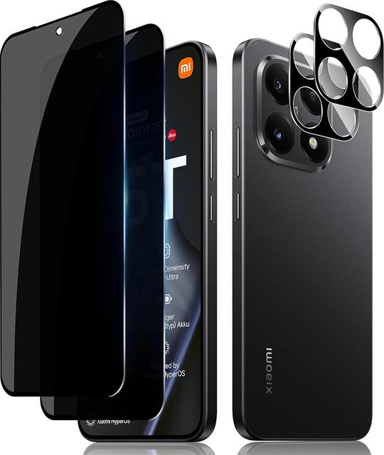 2.5D 9H Anti-Spy Sichtschutz-Displayschutzfolie für Xiaomi 15T und Xiaomi 15T Pro, Transparent - Bild 1