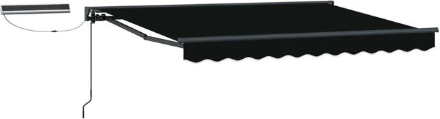 vidaXL Elektrische Ausziehbare Markise mit Fernbedienung in Schwarz und Anthrazit, B: 350 cm, T: 250 cm - Bild 1