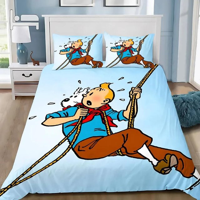 Bettwäscheset Tim und Struppi Abenteuer von Paslu, 3-teilig, Blau, B/H: 180 x 220 cm - Bild 1