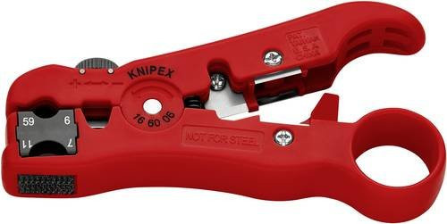 Knipex Abisolierwerkzeug für Koaxial- und Datenkabel, Farbe: Rot, Länge: 125 mm - Bild 1