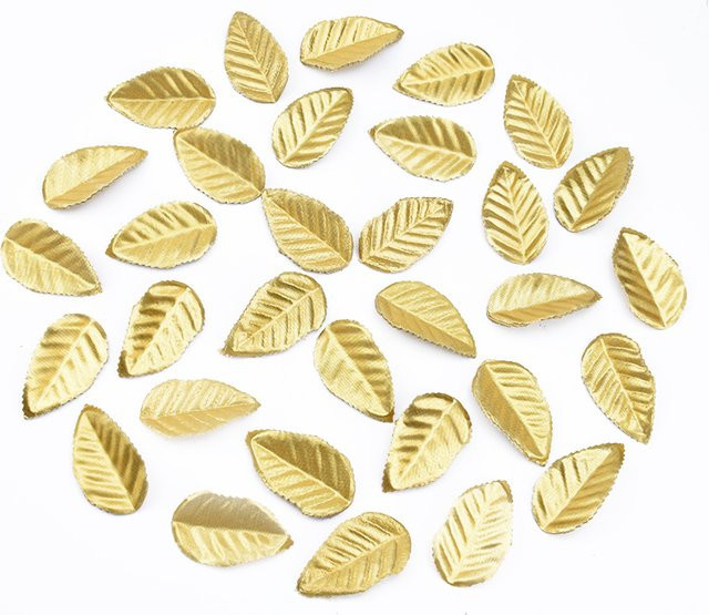ZQCY Künstliche Goldene Blätter aus Textil für Weihnachtsdeko, Hochzeiten und DIY-Geschenke, Farbe: Gold - Bild 1