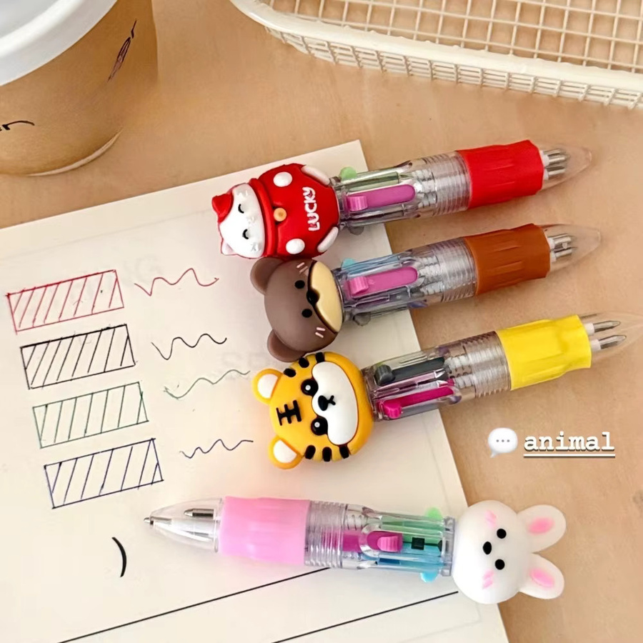TWBEB 4-in-1 Tier-Kugelschreiber mit Mehrfarben-Gelstift 0,5 mm für Schüler - Bild 4