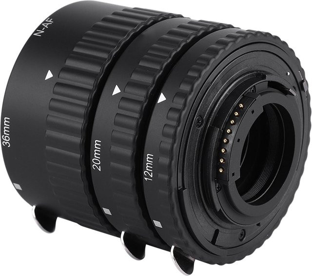 Mcoplus Autofokus Makro-Verlängerungsobjektiv-Tubus Set für Nikon F-Mount DSLR, Schwarz, 12mm + 20mm + 36mm - Bild 1