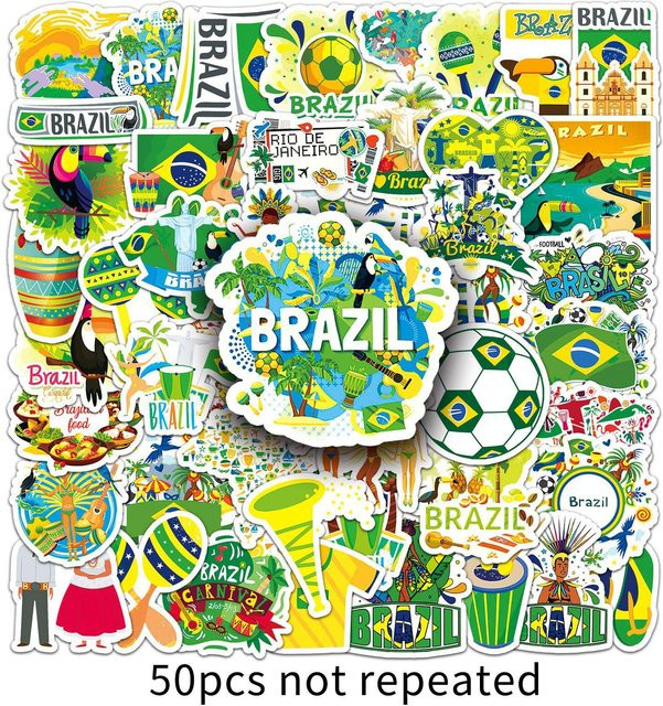 50 Brasilianische Persönlichkeit Cartoon Outdoor Reise Landschaft Aufkleber - Bild 1