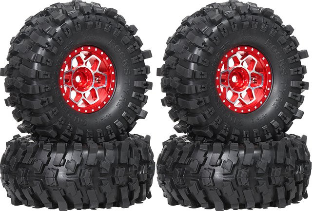 RS Reifen und Felgen, 4-teiliges Set, Metall, Gummi, 118mm - Bild 1