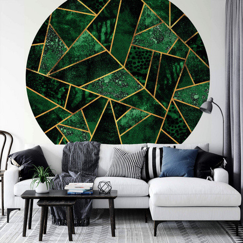 K&L Wall Art Vliestapete Fredriksson Gold Grün Smaragd, abstrakte Wandgestaltung in matt, B/H: 236 x 236 cm - Bild 2