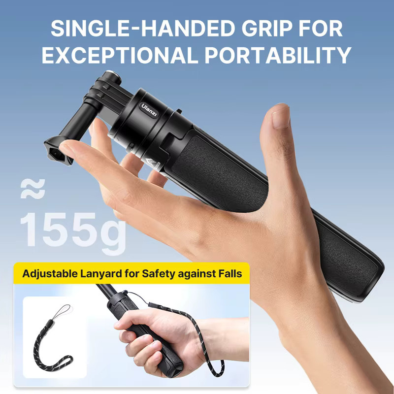 Ulanzi MT-74 Go-Quick II Magnetische Quick Release Verlängerung Stativ und Selfie Stick in Schwarz für GoPro, Insta360 X3 und DJI Action 4/3 - Bild 4