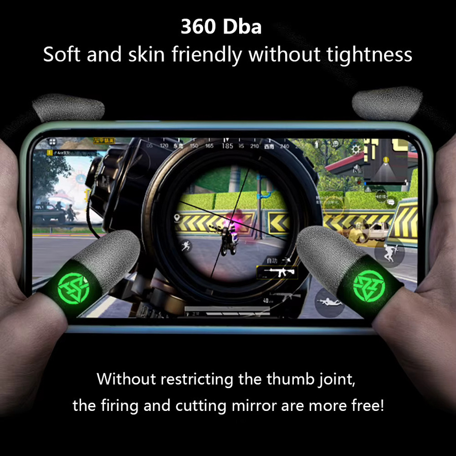 APWIKOGER Leuchtende Fingerlinge für Mobile Gaming, atmungsaktive Touchscreen-Fingerhülse für PUBG und Action-Spiele, 1/2 Paar - Bild 3