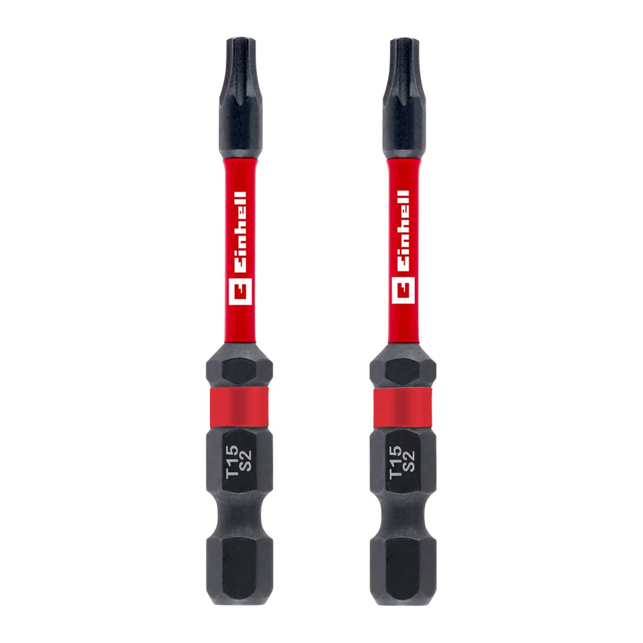 Einhell Impact Bit-Set T15 mit Doppel-Torsion, 2-teilig, rot, Edelstahl, Länge: 60 mm - Bild 2