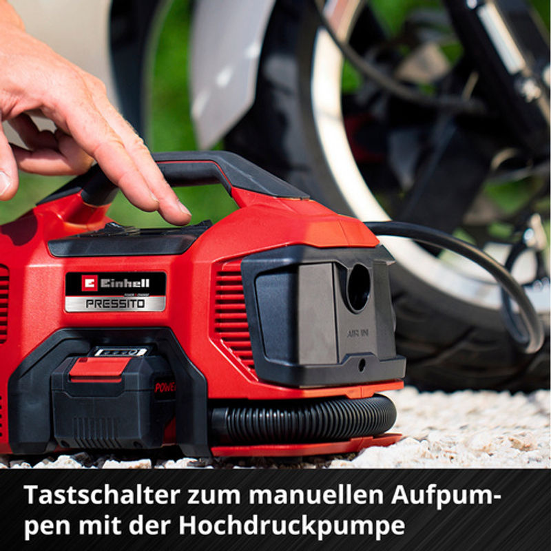 Einhell Akku-Kompressor Pressito 18/21 Power X-Change in Rot/Schwarz - Bild 4