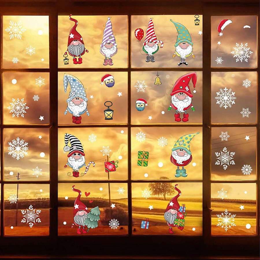 6er Set ABXMAS Weihnachts Fenster Aufkleber aus PVC in Blau und Multicolour zur Dekoration für Zuhause und Kinderzimmer - Bild 5