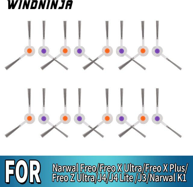 WINDNINJA Seitenbürste für Narwal Freo, Freo X Ultra, Freo X Plus, Freo Z Ultra, J4, J4 Lite, J3 und K1 Roboterstaubsauger aus Kunststoff - Bild 1