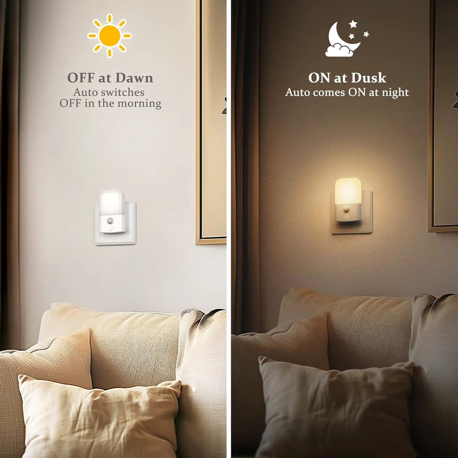 Ouelico LED Nachtlicht mit Bewegungssensor, Plug-in Wandsensor in Weiß, Warmweiß 2700 K - Bild 4