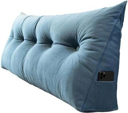 Dashiman Dreieckskissen Keilkissen in Blau mit abnehmbarem Bezug und Seitentasche, Breite: 80 cm - Bild 1