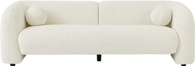 Ovotas Sofa in Elfenbein mit Bouclé-Stoff, Breite: 226 cm - Bild 1