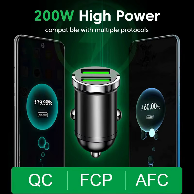 Mini-Autoladegerät mit 100W QC3.0 und zwei USB-C Anschlüssen für schnelles Laden, universeller Autoadapter für Xiaomi, Samsung und iPhone - Bild 3
