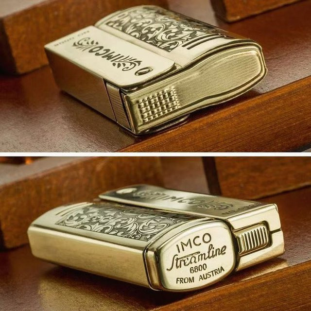 IMCO 6800 Öl-Feuerzeug winddicht in Gold im Vintage-Retro-Design - Bild 1