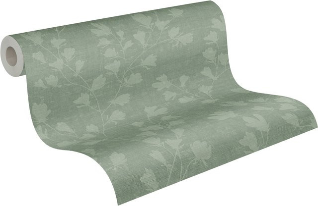 A.S. Création Vliestapete Floral in Grün und Grau, Botanisches Design, Breite: 0,53 m, Länge: 10,05 m - Bild 1