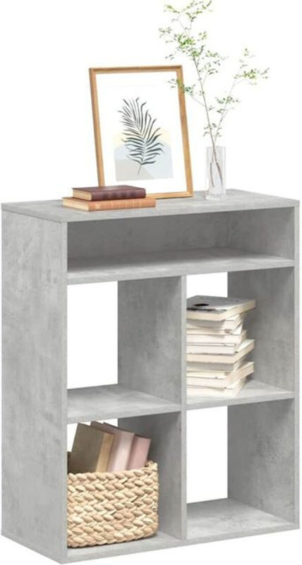 Bücherregal Vidaxl in Betongrau aus Holzwerkstoff, B/T/H: 66 x 31 x 80 cm - Bild 1