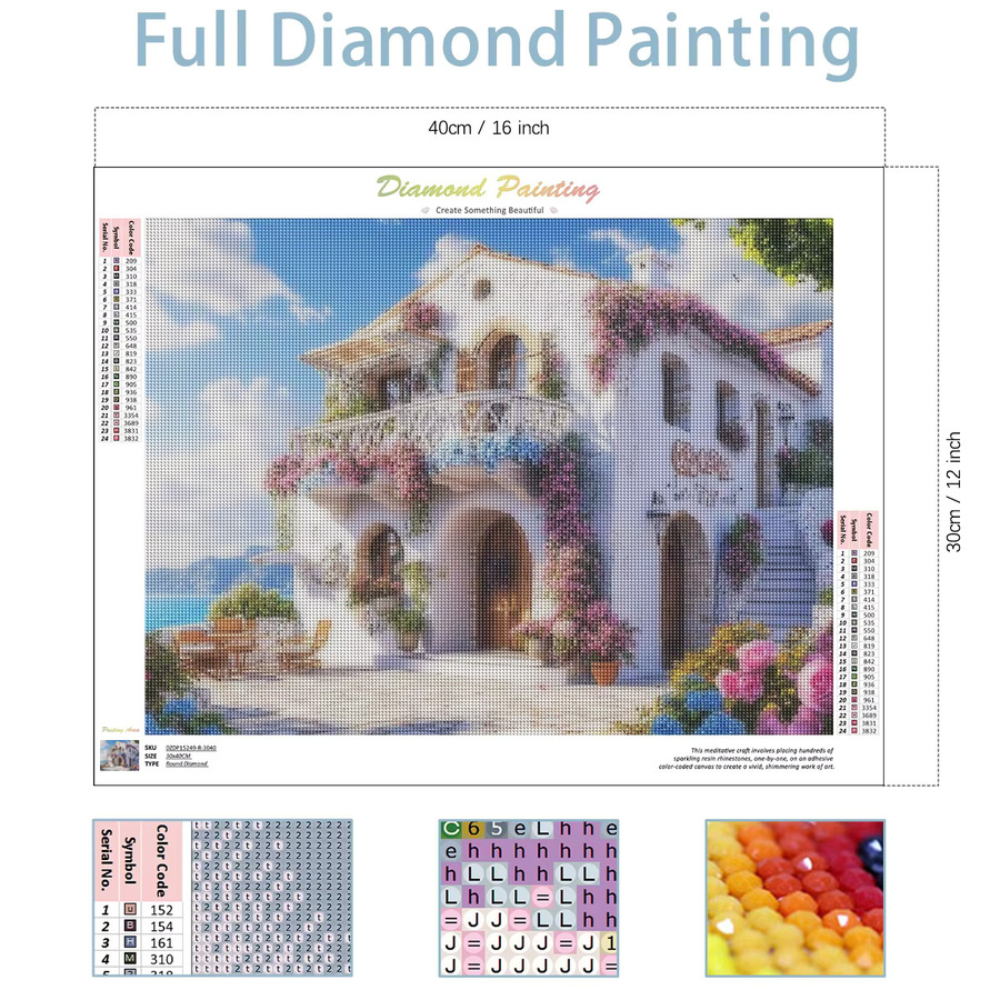 Sdoyuno Diamantmalerei Haus Mosaik Landschaft DIY 5D Stickerei mit runden oder quadratischen Bohrern zur Wanddekoration für dein Schlafzimmer oder Wohnzimmer - Bild 2