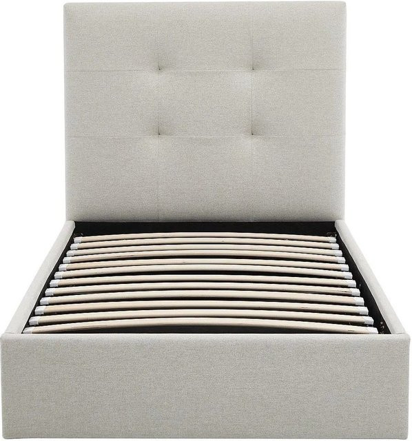 Vente-unique Bett Calinida mit Bettkasten in Beige im Art Déco Stil, B/T/H: 98 x 101 x 201 cm - Bild 1