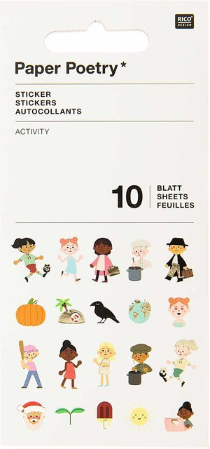 Rico Design Paper Poetry Stickerbuch Activity mit 10 Blatt - Bild 1