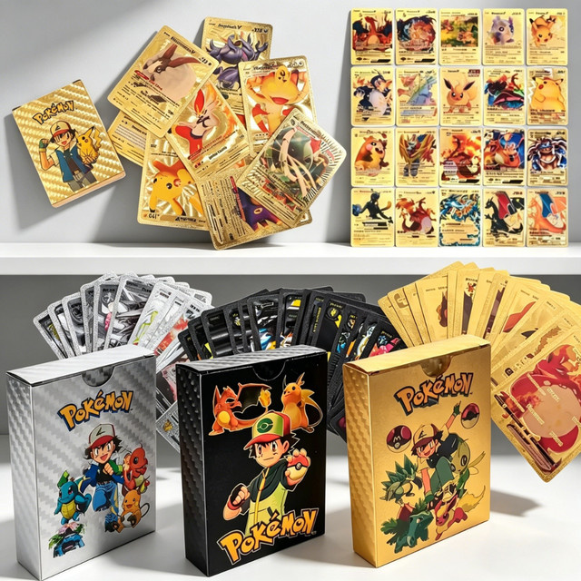Pokémon TCG Glurak Goldfolienkarten, Sammelkarten, Nachfüllpack, multilingual - Bild 1