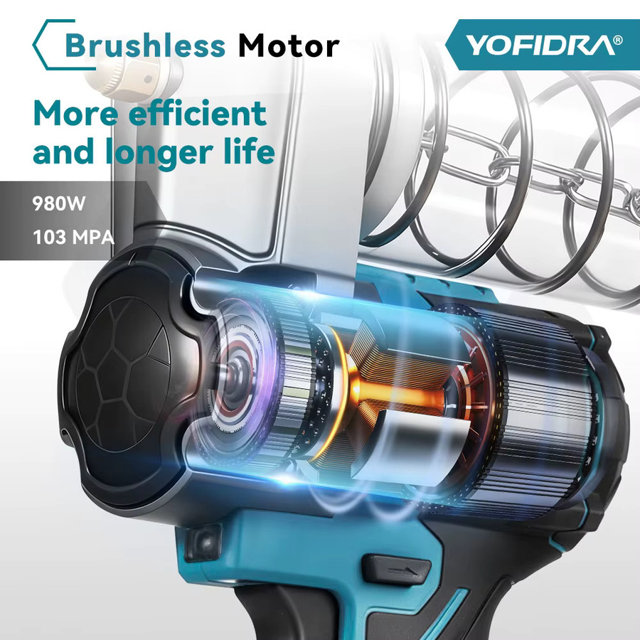YOFIDRA Elektrische Fettpresse mit 15000 PSI Hochdruck, Akku-Schmierlager Öl Injektor kompatibel mit Makita 18V Akku - Bild 3
