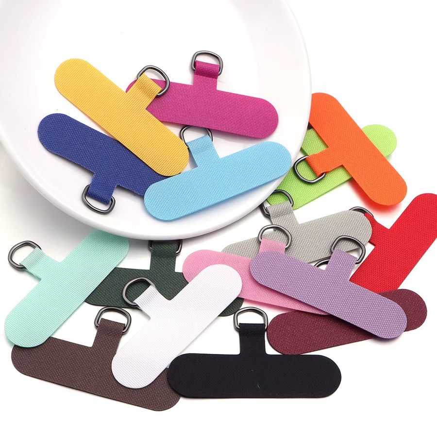 5er Set Telefon Lanyard aus Oxford-Gewebe mit abnehmbarem Metallring und Clip in Rot und Multicolour - Bild 3