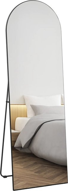 HOMCOM Ganzkörperspiegel aus MDF und Glas in Schwarz, Höhe: 150 cm, Breite: 3,6 cm, Tiefe: 50 cm - Bild 1
