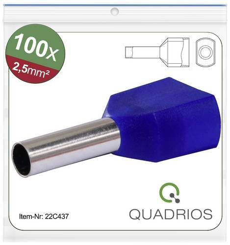 Quadrios 22C437 Zwillings-Aderendhülse 2.5mm² Teilisoliert Blau 1 Set - Bild 1